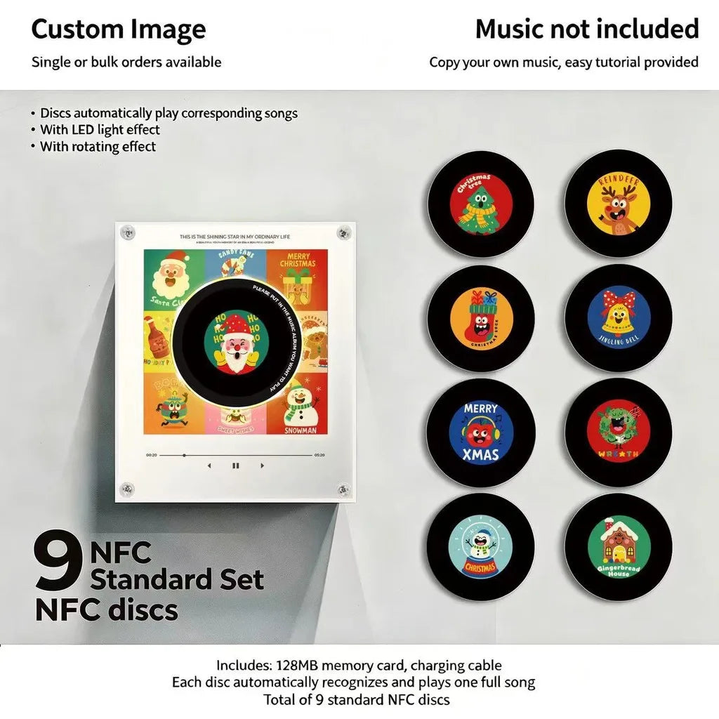 My Christmas Vinyl Musical Christmas Ornaments NFC Inductive Music Vinyl Record Fridge Magnet DIY Personalized Christmas Decors