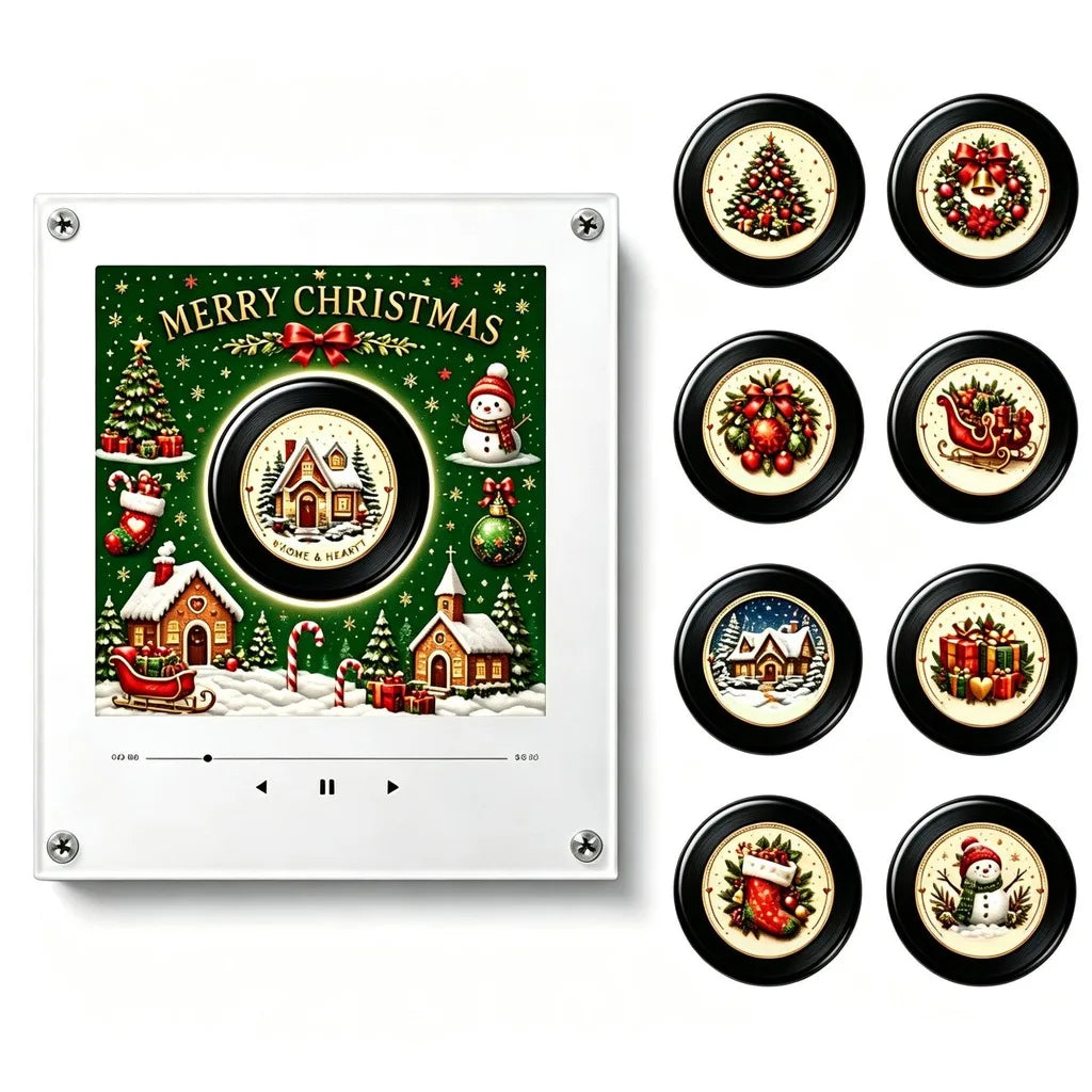 My Christmas Vinyl Musical Christmas Ornaments NFC Inductive Music Vinyl Record Fridge Magnet DIY Personalized Christmas Decors