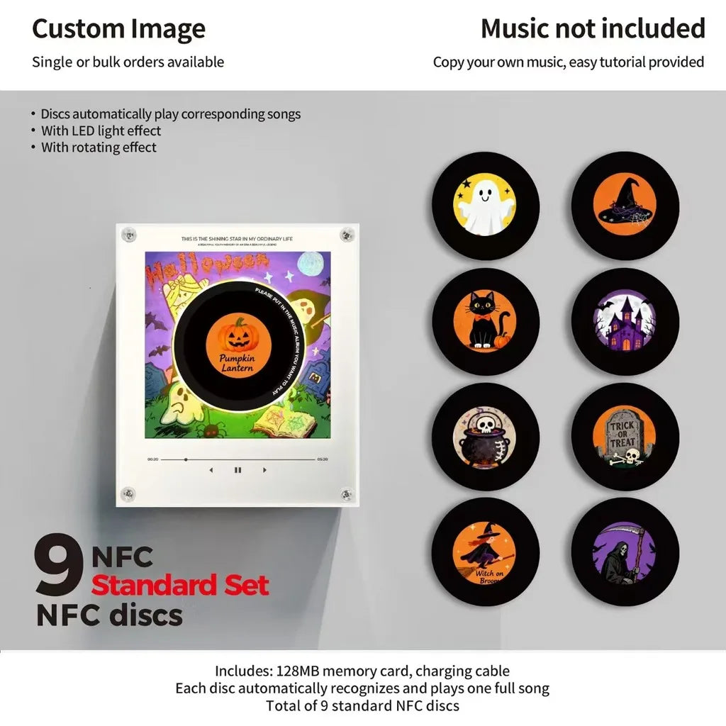 My Christmas Vinyl Musical Christmas Ornaments NFC Inductive Music Vinyl Record Fridge Magnet DIY Personalized Christmas Decors