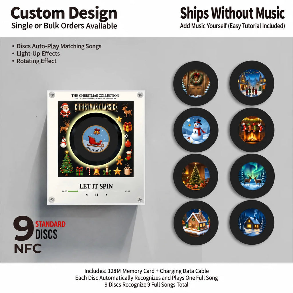 My Christmas Vinyl Musical Christmas Ornaments NFC Inductive Music Vinyl Record Fridge Magnet DIY Personalized Christmas Decors